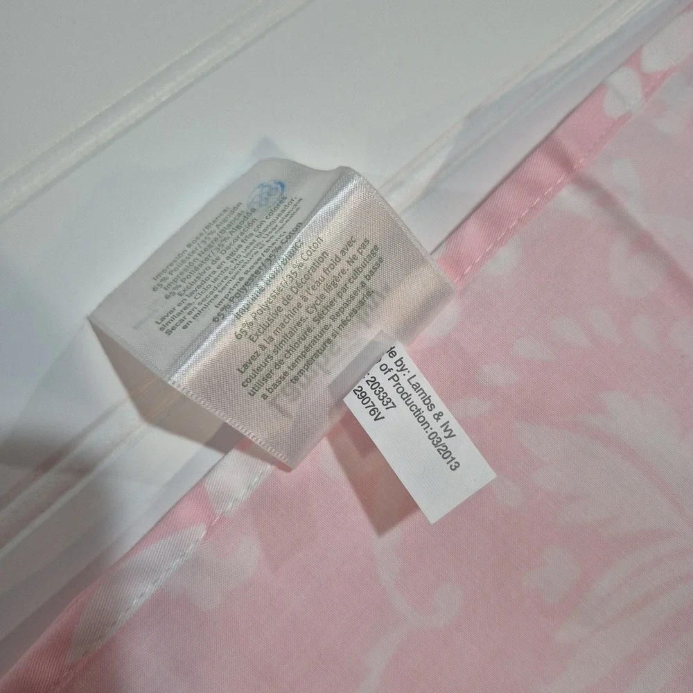 Lambs & Ivy Duchess Valance Baby Girl Nursery Pink Black White 53.5 X15